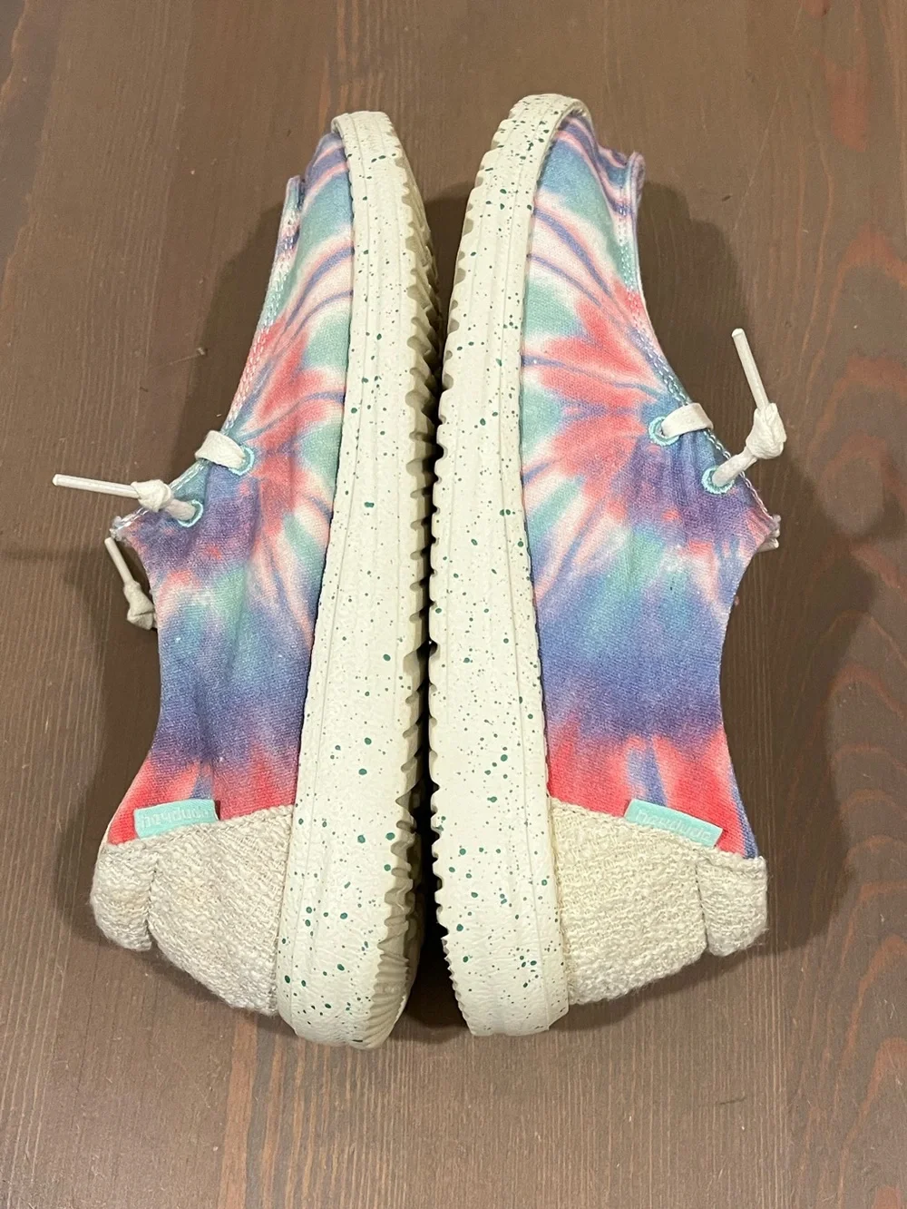 Hey Dude Shoes Wendy Rose Candy Tie Dye Canvas Slip on Loafers Size 7 Comfort